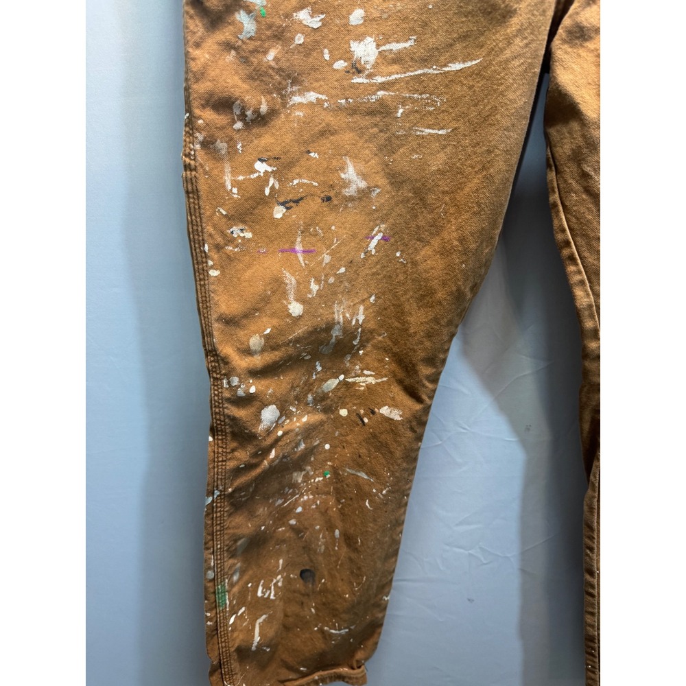 Dickies Paint Splattered Duck Canvas Carpenter Pants Mens Workwear Distressed - Picture 4 of 9